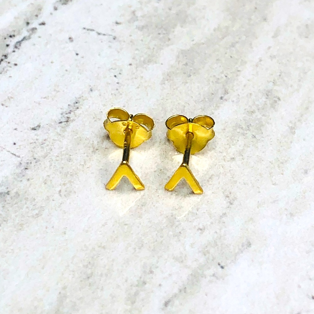 925 Sterling Silver Gold Arrow Earrings